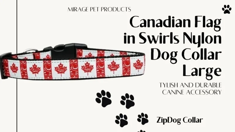 Canadian Flag in Swirls Nylon Dog Collar Large
